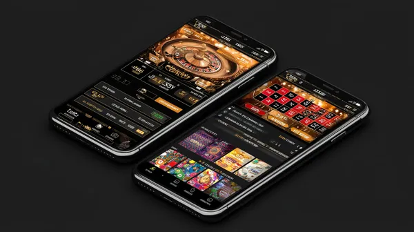 A young woman relaxing with her phone while dynamic casino elements float around her, illustrating the smooth mobile experience offered by the SOUL777 app.